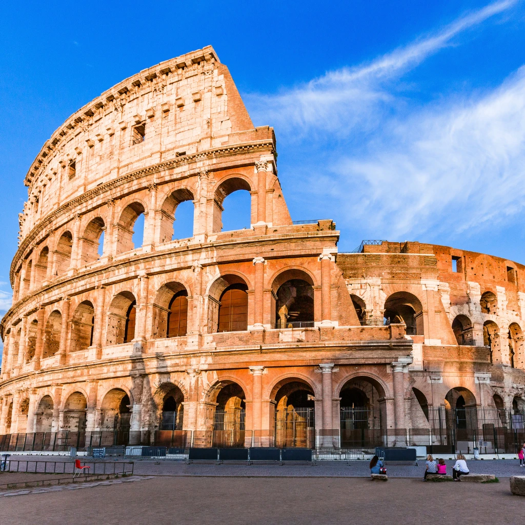 The Colosseum in Rome, Italy at golden hour