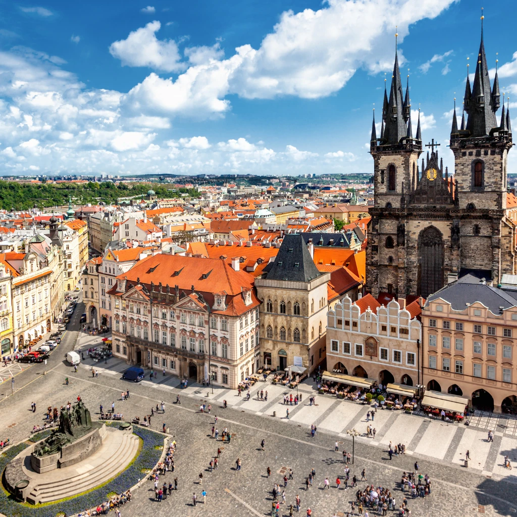 Old Town Square and Church of Our Lady before Tyn in Prague