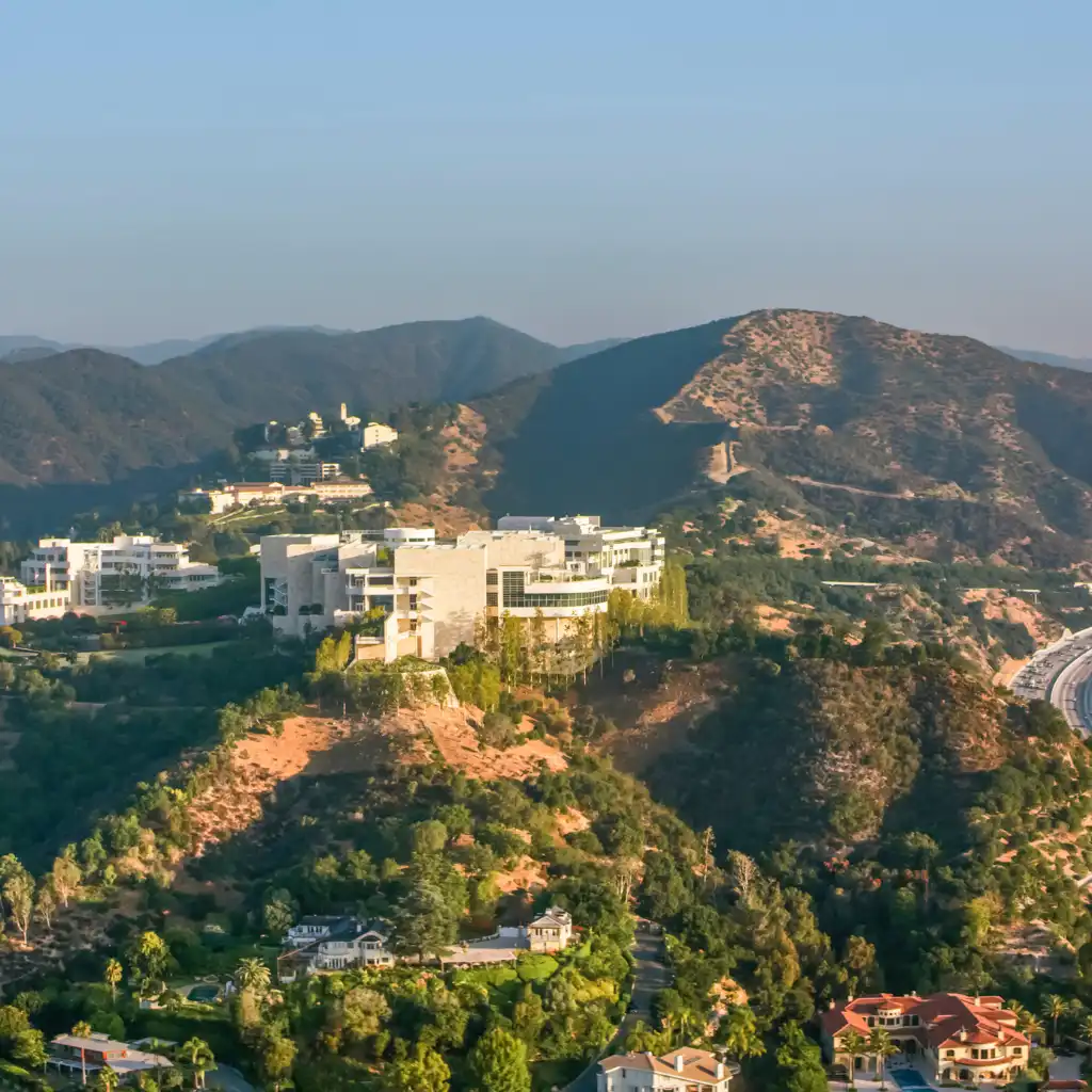Getty Center California modern complex on hillside with mountain views in Los Angeles
